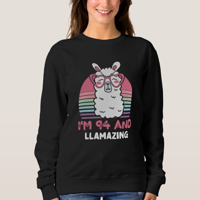 Sweatshirt 94e anniversaire Llamazing Llama 94 ans Anniversai (Devant)