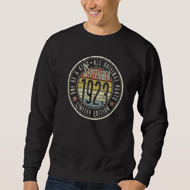 Sweatshirt 99 Ans Septembre 1923 99e Anniversaire (Devant)
