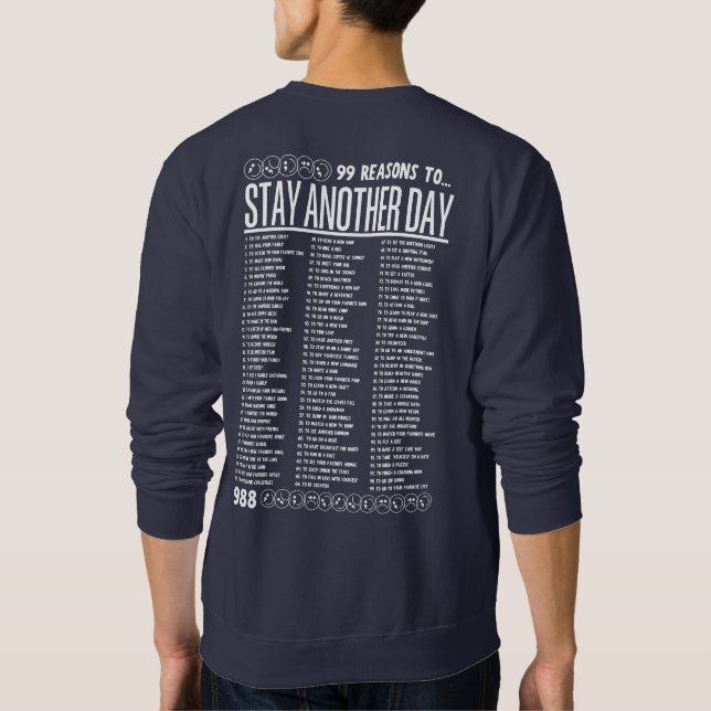 Sweatshirt 99 raisons de rester un jour de plus - Santé menta (Dos)