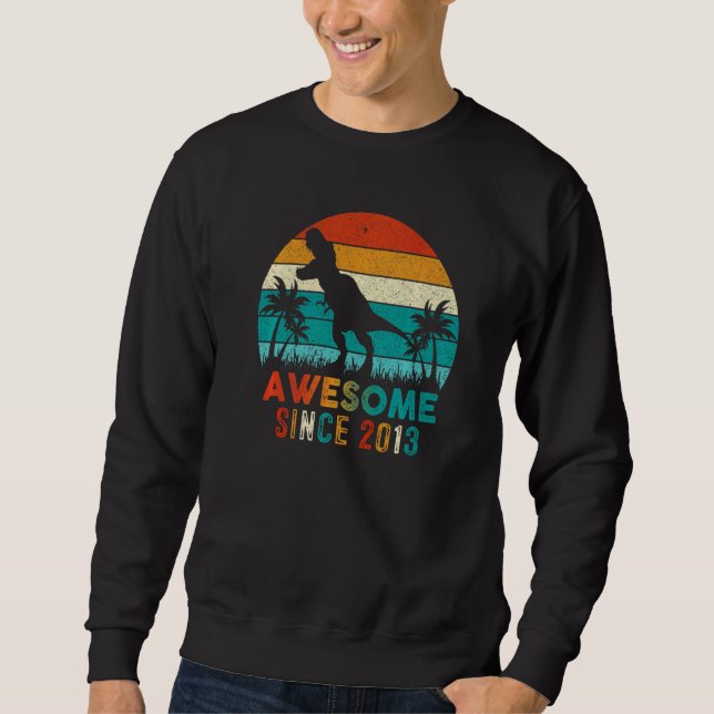 Sweatshirt 9 Anniversaire Dinosaur 9 Anniversaire Garçon Awes (Devant)