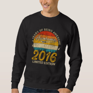 Sweatshirt 9 Ans 2016 Retro Awesome 9e anniversaire Cadeau