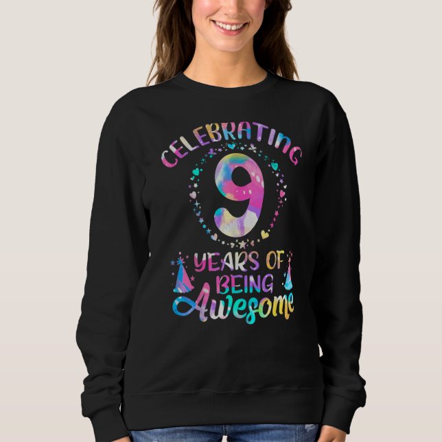 Sweatshirt 9 ans d'être génial 9 ans d'âge 9e anniversaire (Devant)