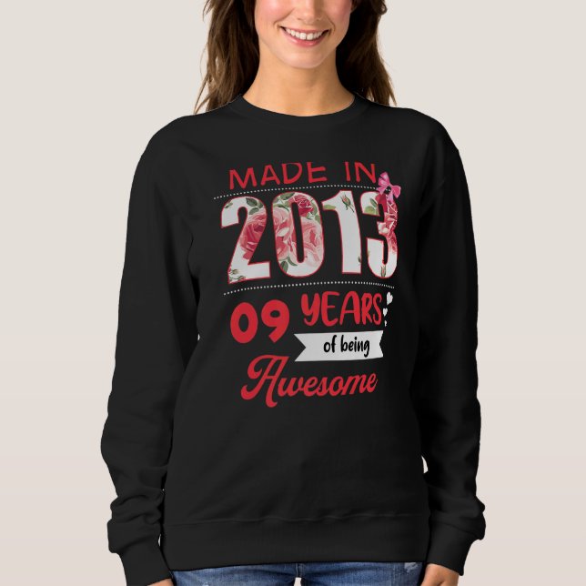 Sweatshirt 9 ans Vintage 2013 9e anniversaire (Devant)