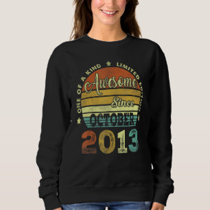 Sweatshirt 9e anniversaire stupéfiant depuis octobre 2013 9 a
