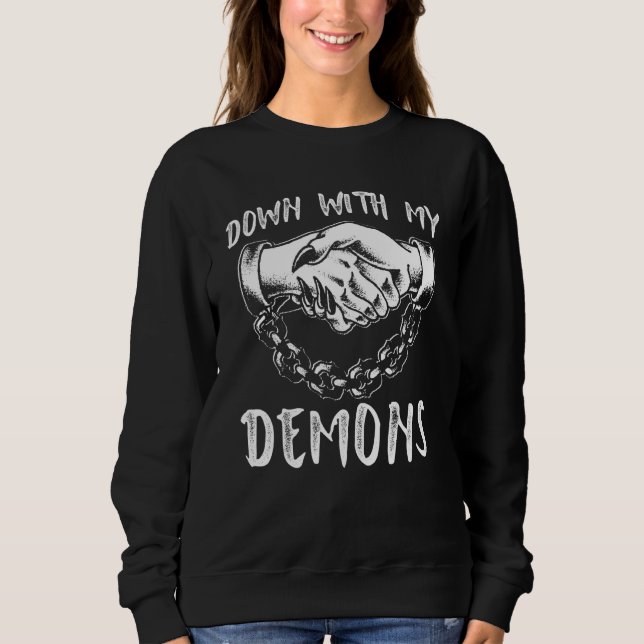 Sweatshirt A bas mes démons Satanic Occulte (Devant)