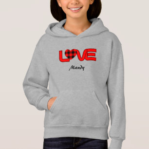 Sweatshirt à capuche à capuche Black and Red Love
