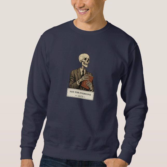 Sweatshirt à capuche graphique squelette noir pour (Devant)