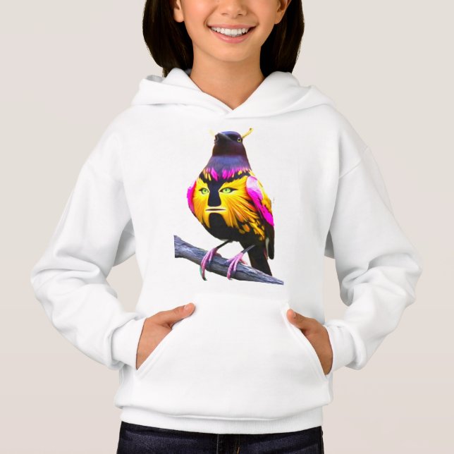 Sweatshirt à capuche pour fille avec design numéri (Devant)