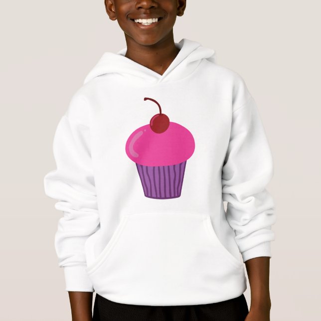 Sweatshirt à capuche rose Cupcake (Devant)