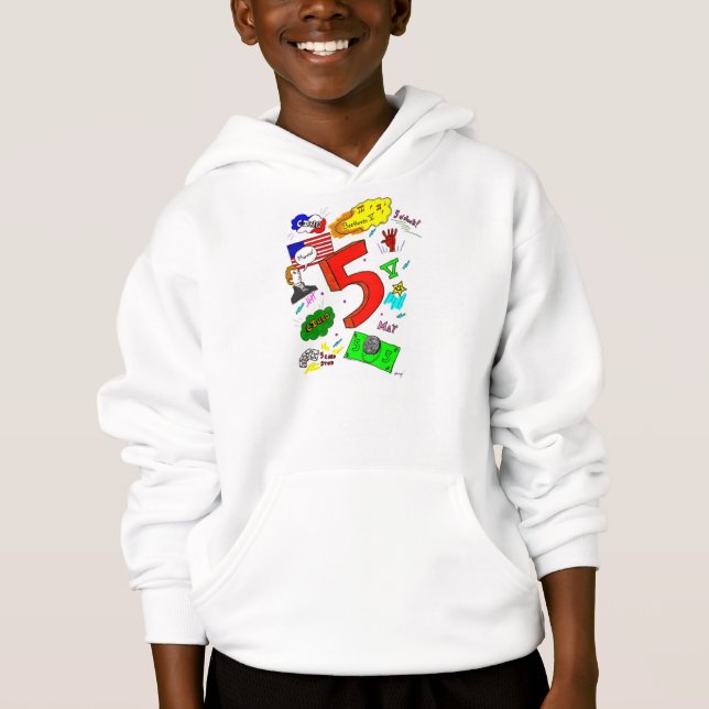 Sweatshirt à capuchon de cinq enfants (Devant)