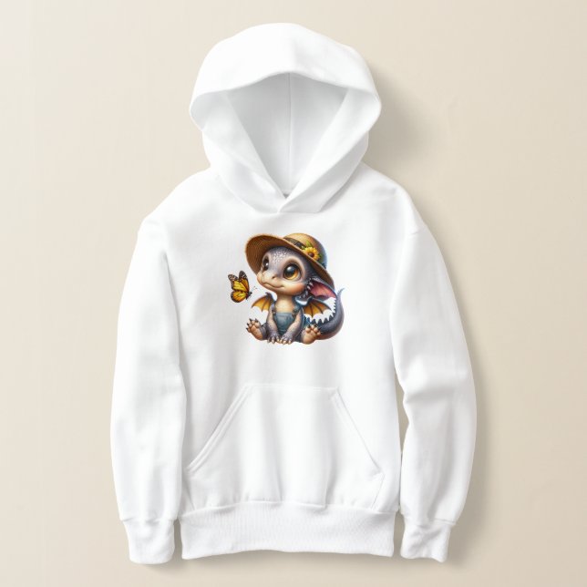 Sweatshirt à capuchon de dragon pour enfants (Poser)