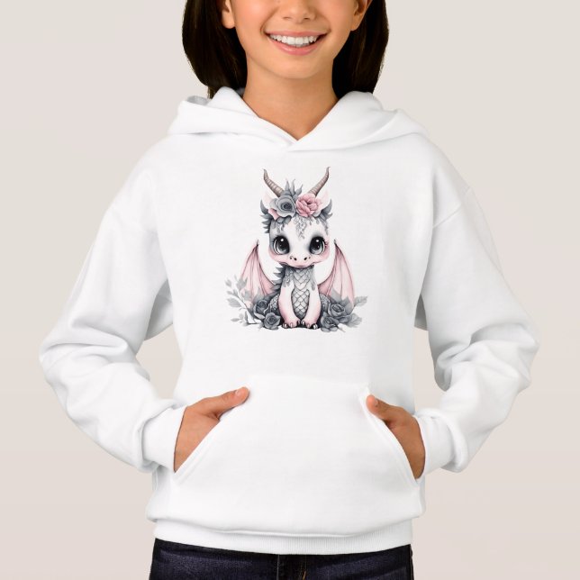 Sweatshirt à capuchon de dragon pour enfants (Devant)