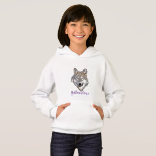 Sweatshirt à capuchon de la fille Loup de Yellowst