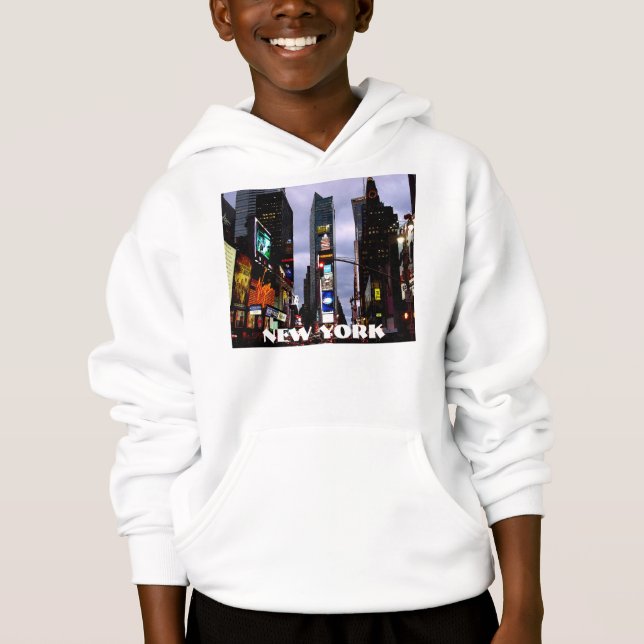 Sweatshirt à capuchon de Times Square d'enfant de (Devant)