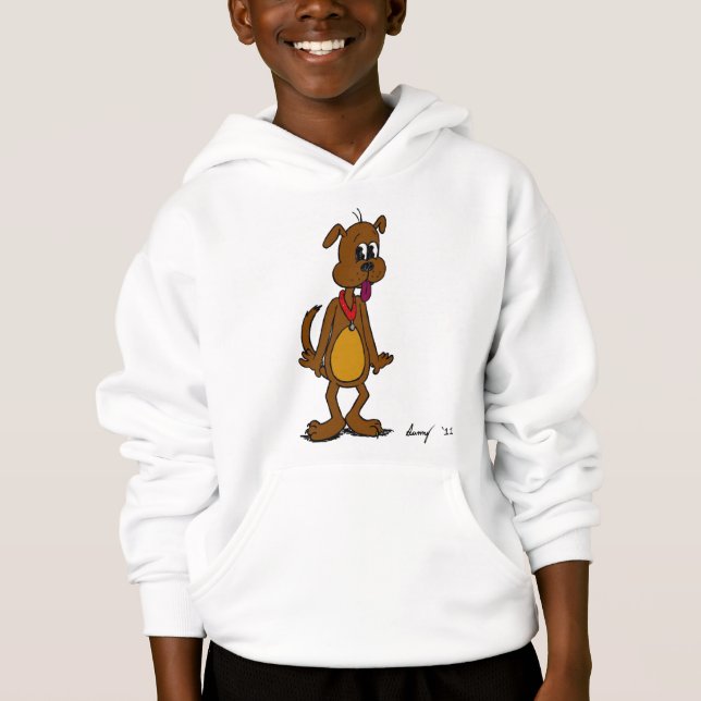 Sweatshirt à capuchon pour enfants Doggy Toon (Devant)