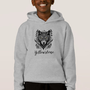 Sweatshirt à capuchon supérieur du garçon Wolf Yel