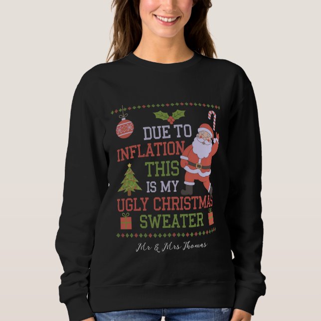 Sweatshirt A cause de l'inflation, voici mon affreux pull de  (Devant)