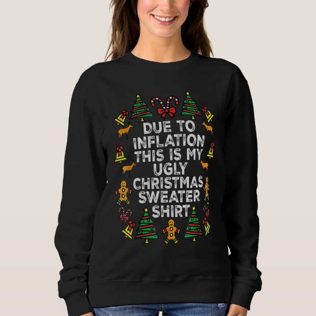 Sweatshirt A cause de l'inflation, voici mon affreux pull pou (Devant)