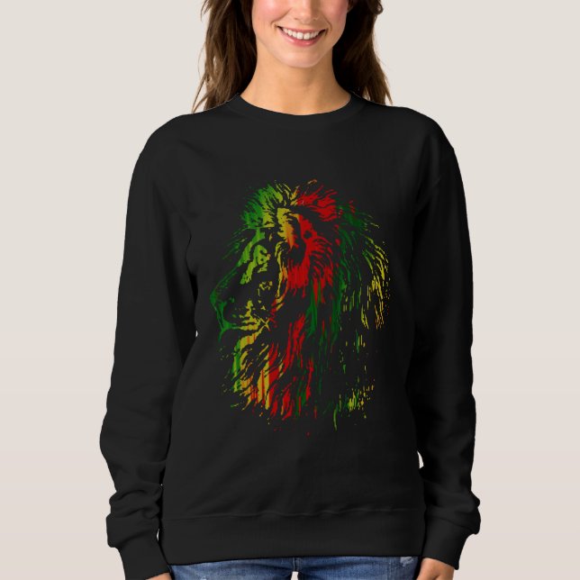 Sweatshirt A cool lion in Rasta colors (Devant)