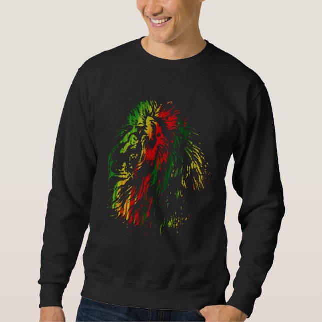 Sweatshirt A cool lion in Rasta colors (Devant)