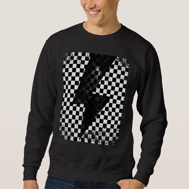Sweatshirt à damiers Éclair Tonnerre Tableau de bord (Devant)