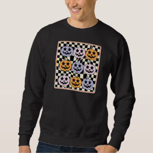 Sweatshirt À damiers rétro Citrouille d'effroi ensemble Éffra