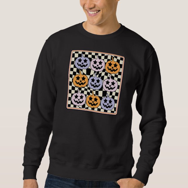 Sweatshirt À damiers rétro Citrouille d'effroi ensemble Éffra (Devant)