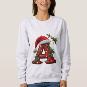 Sweatshirt A festif décoré de Noël lettre rouge A