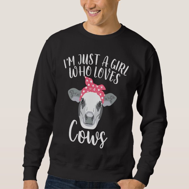 Sweatshirt A Girl Loves Cows Cow for Women (Devant)