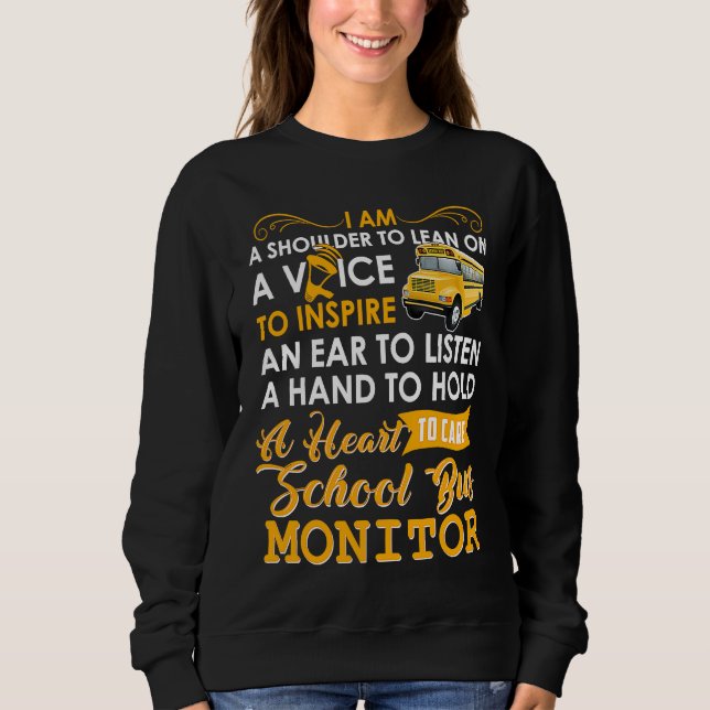 Sweatshirt A Heart To Care School Bus Monitor Driver Speed St (Devant)