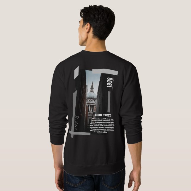Sweatshirt à impression arrière personnalisée sur  (Dos entier)