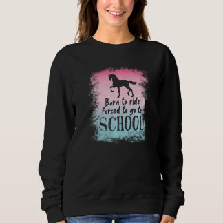 Sweatshirt À L'École Pour L'Équitation Cheval Premium