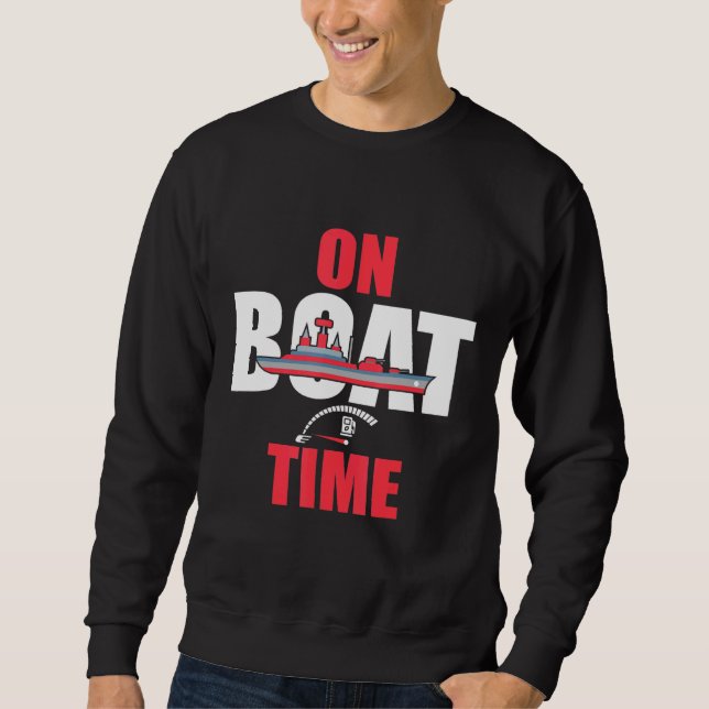 Sweatshirt À L'Heure Du Bateau Bateau Capitaine Amarrage La C (Devant)