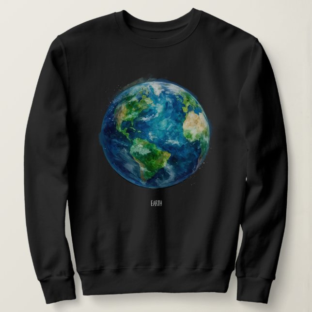 Sweatshirt A painting of the earth in a space (Design devant)