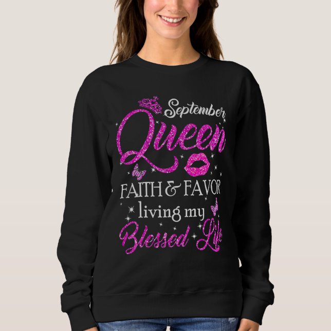 Sweatshirt A Queen Was Born In September  September Queen Gir (Devant)