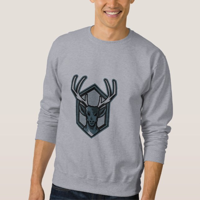 Sweatshirt à tête de cerf pour hommes (Devant)