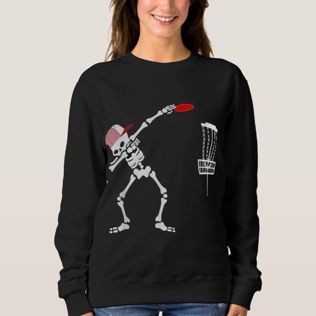 Sweatshirt abbing Skeleton wear a Disc Golf Player Hallowe (Devant)