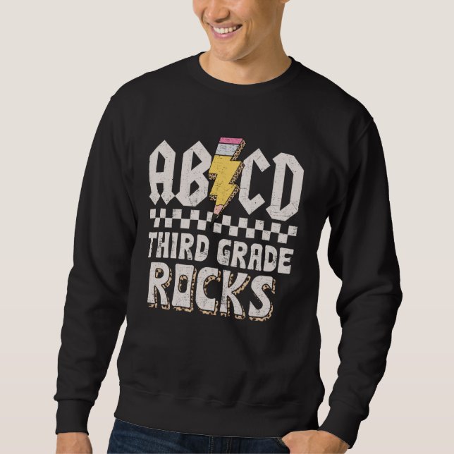 Sweatshirt ABCD 3e année Rocks Retour à l'école 3e année (Devant)