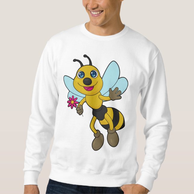 Sweatshirt Abeille avec fleur (Devant)