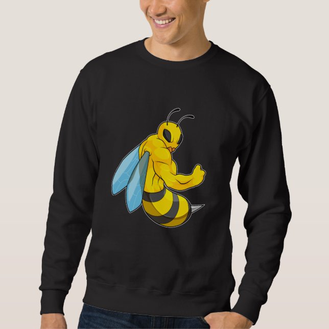 Sweatshirt Abeille comme culturiste (Devant)