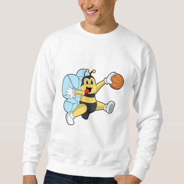 Sweatshirt Abeille en tant que joueur de basket-ball avec bal (Devant)