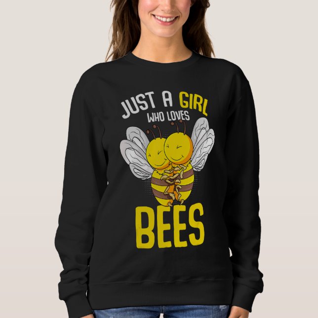 Sweatshirt Abeille Juste Une Fille Qui Aime Les Abeilles (Devant)