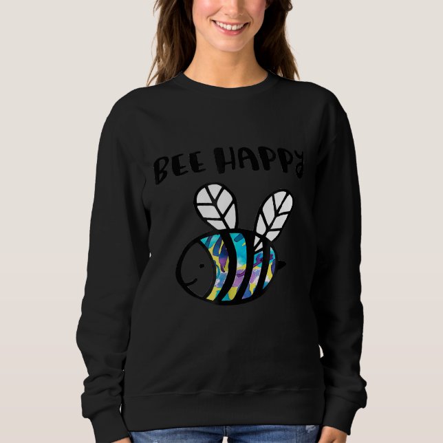 Sweatshirt Abeille mignonne Happy Buzzing Honey Bumblebee Tee (Devant)