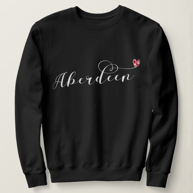 Sweatshirt Aberdeen Drapeau Coeur, Aberdonien (Design devant)