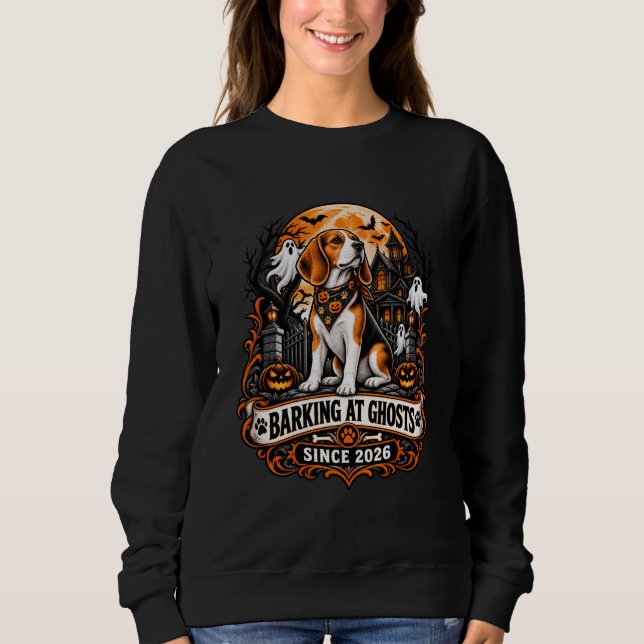 Sweatshirt Aboie Les Fantômes Depuis 2026 Beagle Halloween Fa (Devant)