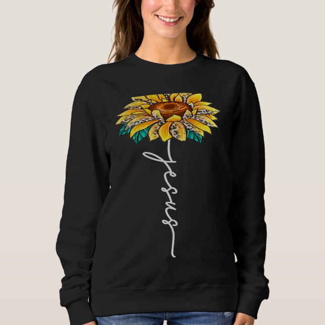 Sweatshirt About Jesus Christ Sunflower Christian Religious R (Devant)