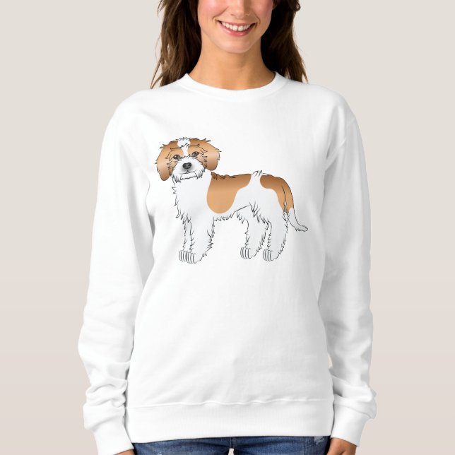 Sweatshirt Abpricot Parti-color Mini Goldendoodle (Devant)
