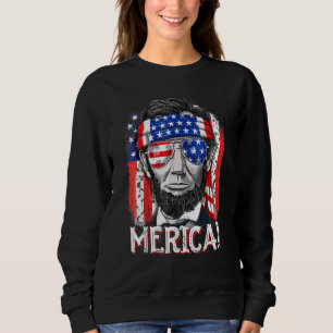 Sweatshirt Abraham Lincoln 4 juillet Merica Hommes Femmes Amé