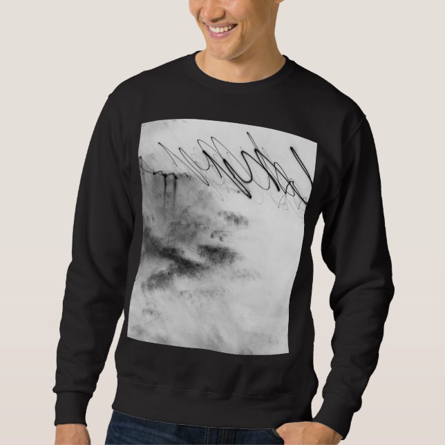 Sweatshirt Abstract Black and White Light Trails Long Exposur (Devant)