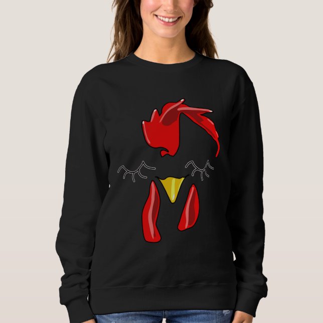Sweatshirt Abstract Chicken Face Hen and Poultry (Devant)